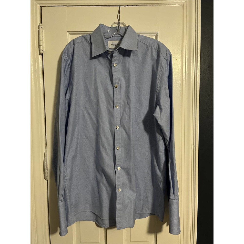 Charles Tyrwitt Button Down Mens Dress Shirt French Cuffs Extra Slim Fit
